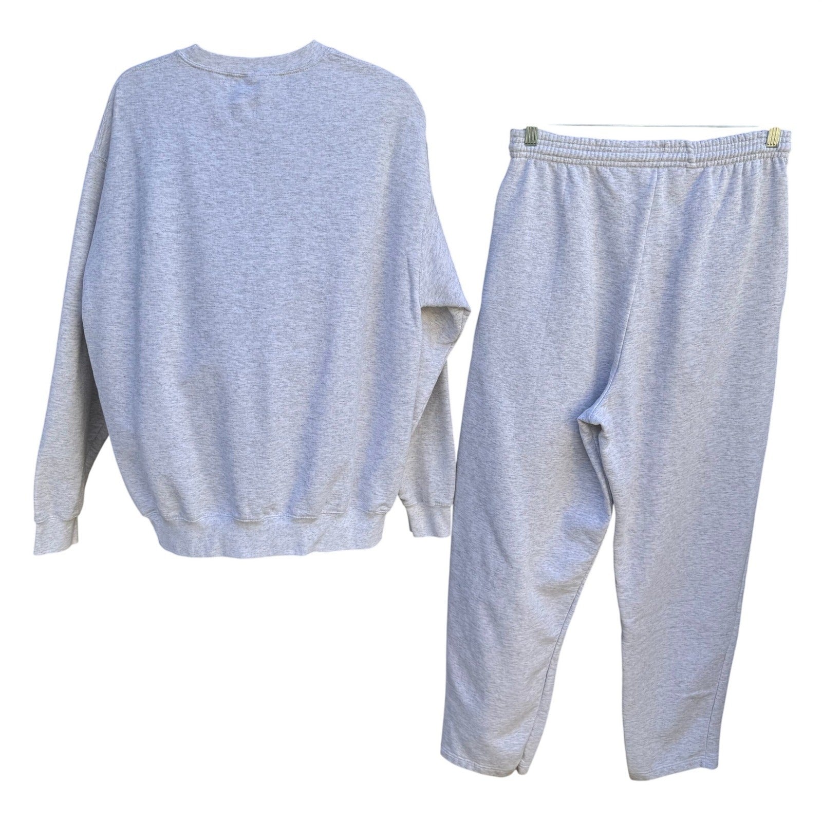 Port & Company Core Fleece Sweatshirt Sweatpants Set Ash Gray Mens L Athleisure