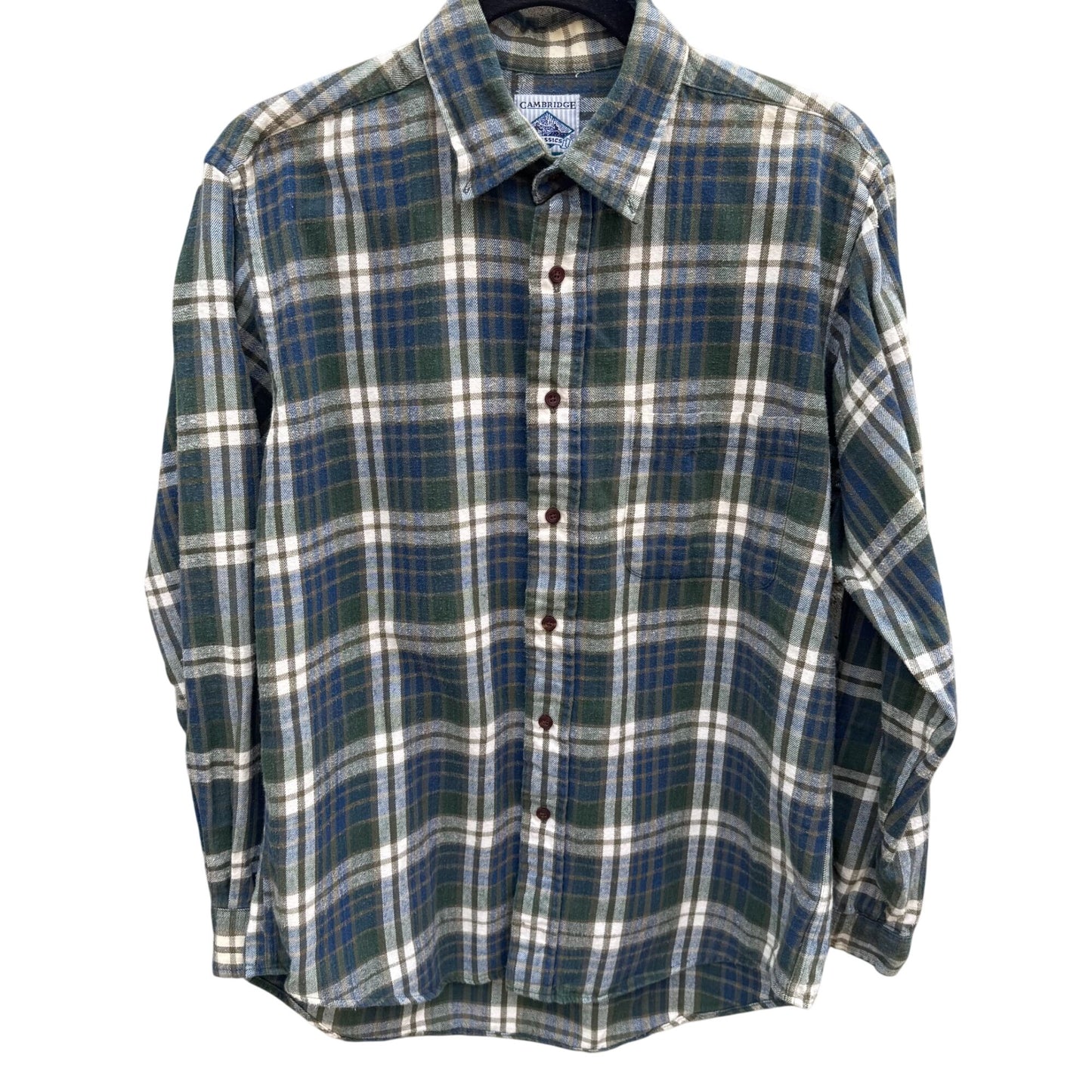 Cambridge Classics Vintage Mens L Plaid Button-Up Shirt Flannel Long Sleeve