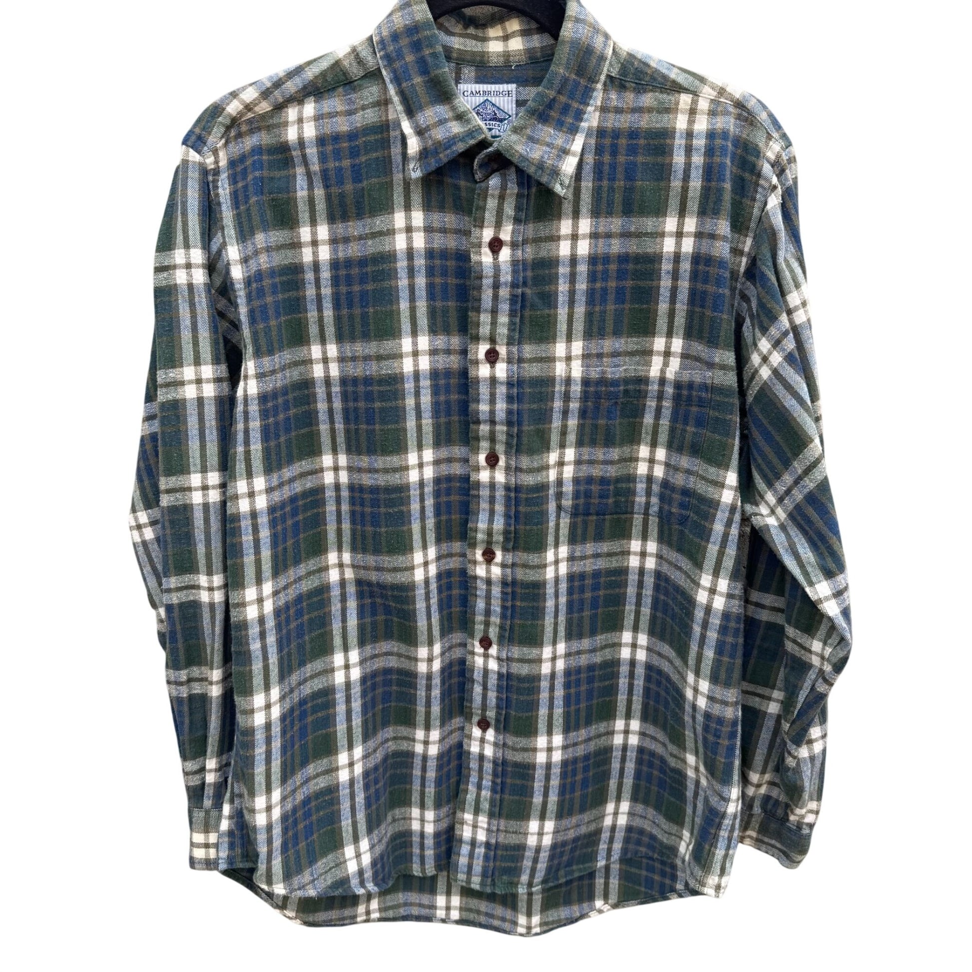 Cambridge Classics Vintage Mens L Plaid Button-Up Shirt Flannel Long Sleeve