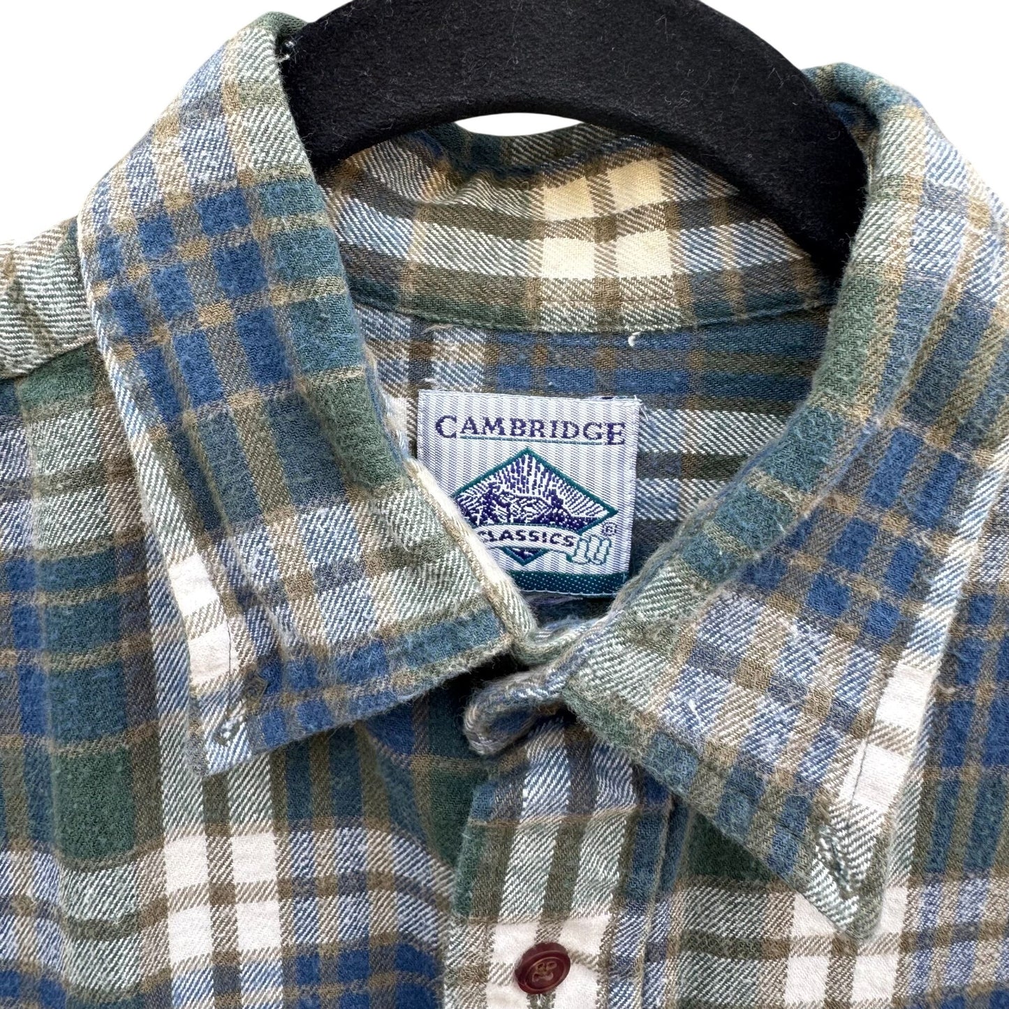 Cambridge Classics Vintage Mens L Plaid Button-Up Shirt Flannel Long Sleeve