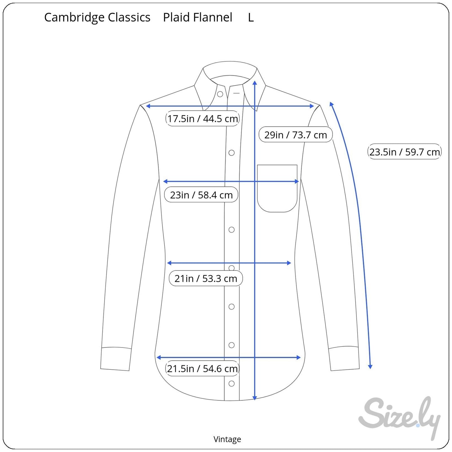 Cambridge Classics Vintage Mens L Plaid Button-Up Shirt Flannel Long Sleeve