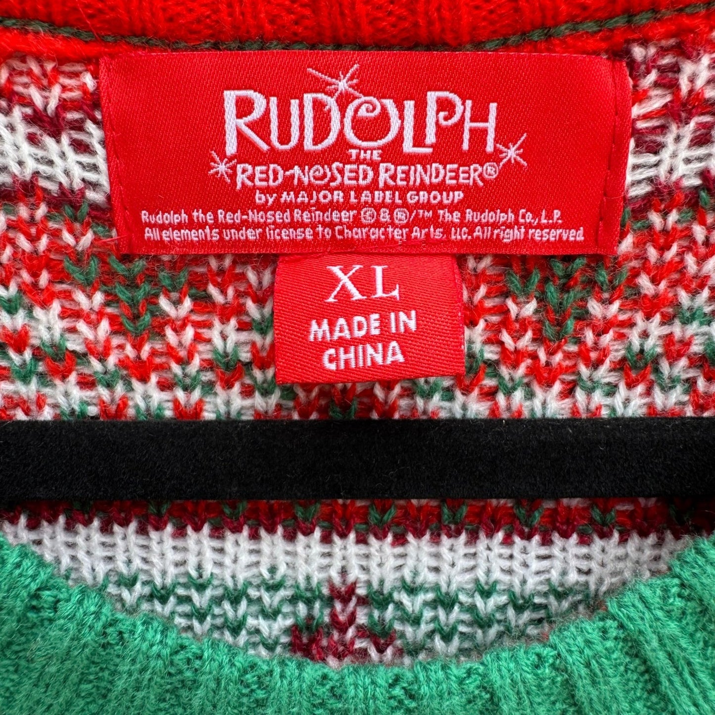 Rudolph Red-Nosed Reindeer Ugly Christmas Sweater Santa XL Red Fair Isle Kitschy