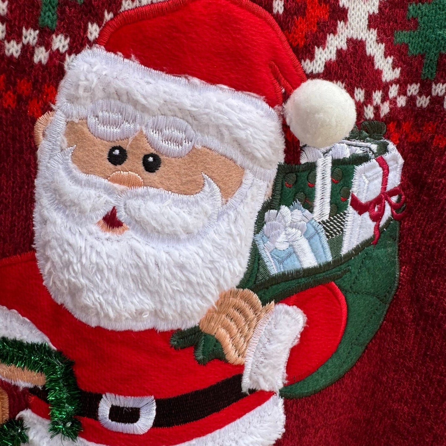 Rudolph Red-Nosed Reindeer Ugly Christmas Sweater Santa XL Red Fair Isle Kitschy