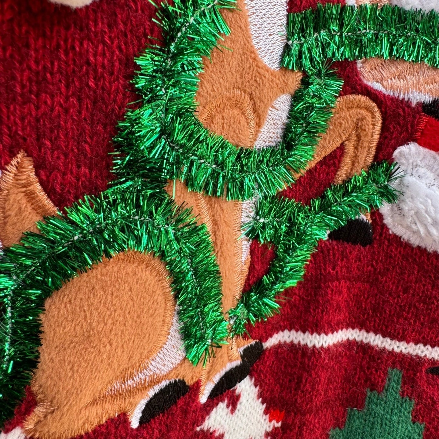 Rudolph Red-Nosed Reindeer Ugly Christmas Sweater Santa XL Red Fair Isle Kitschy