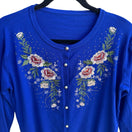 Switch Vintage Cottagecore Grandmacore Feminine Floral Embroidered Beaded Knit Cardigan 2 image
