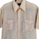 Switch JCPenney Vintage 70s Tan Retro Disco Kitsch Button Up Dagger Collar Shirt Mens M 3 image