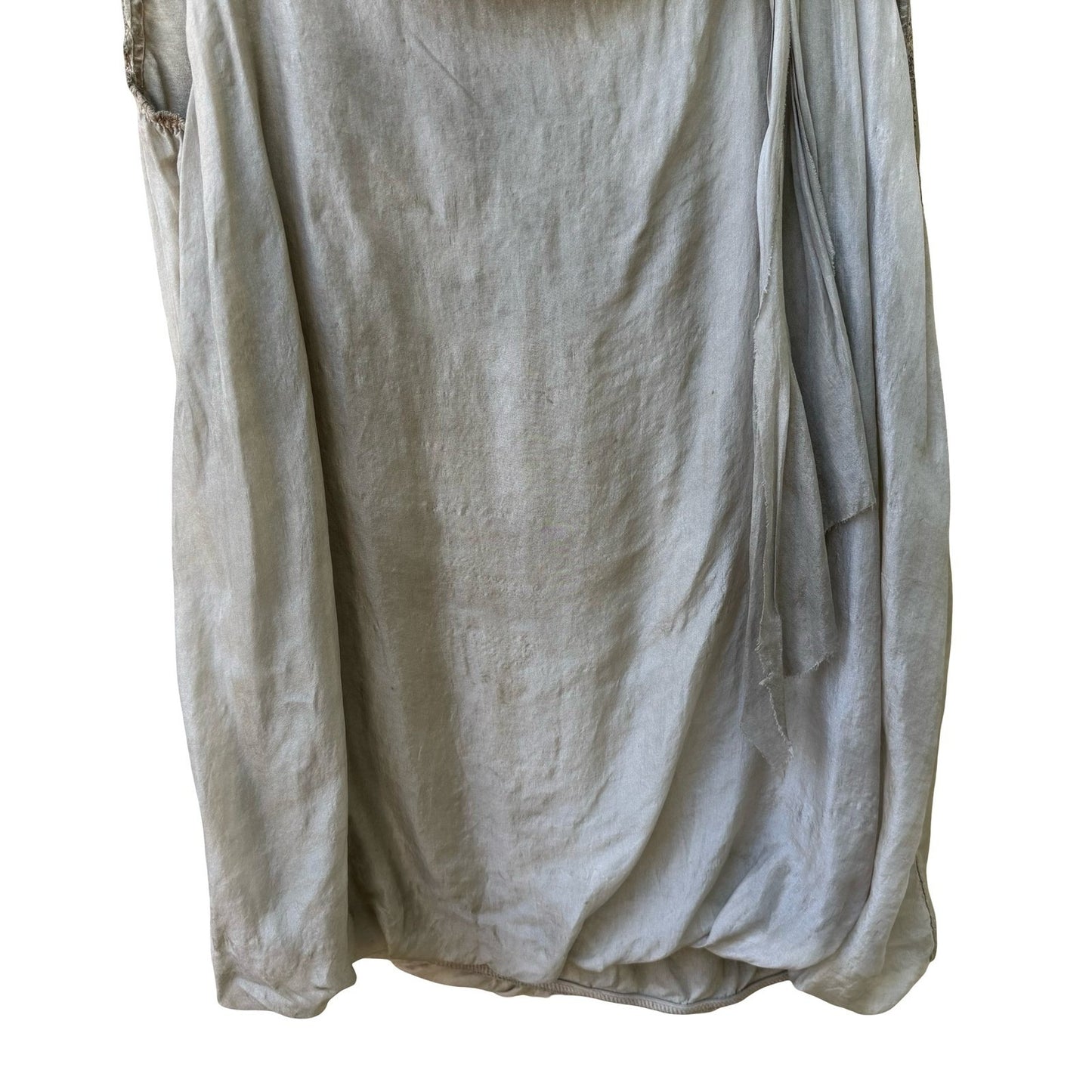 Tempo Paris Silk Lagenlook Boho Fairycore Ethereal Cowl Neck Bubble Hem Blouse M