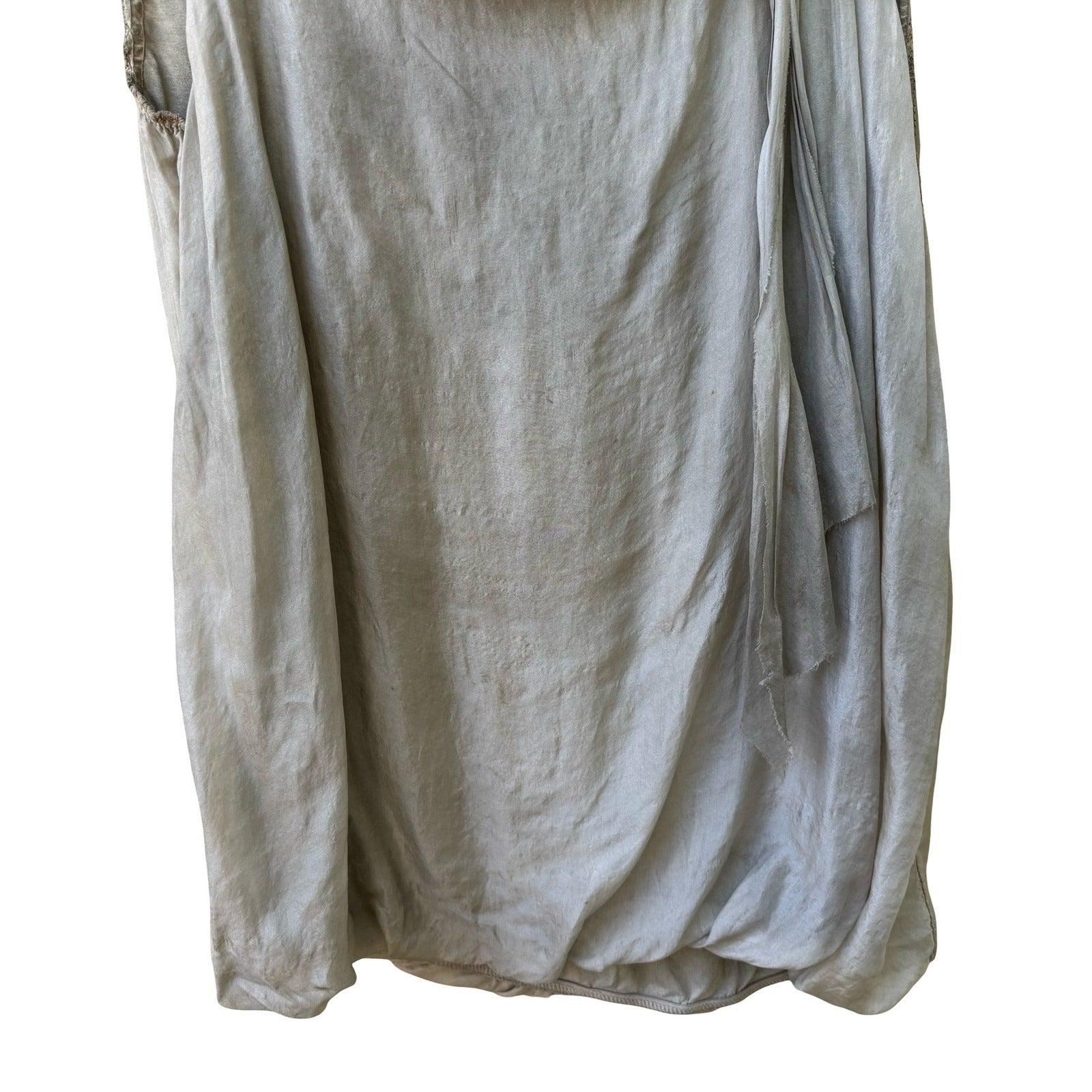 Tempo Paris Silk Lagenlook Boho Fairycore Ethereal Cowl Neck Bubble Hem Blouse M