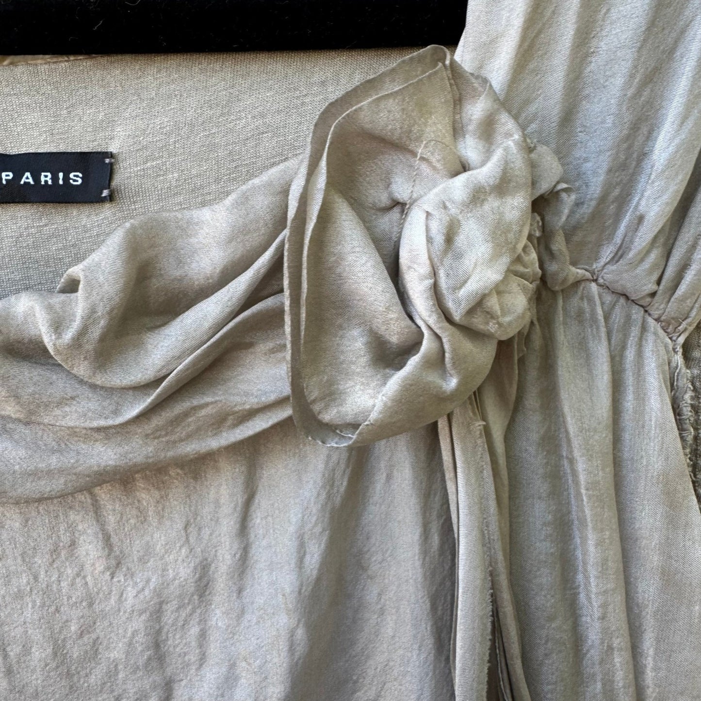 Tempo Paris Silk Lagenlook Boho Fairycore Ethereal Cowl Neck Bubble Hem Blouse M