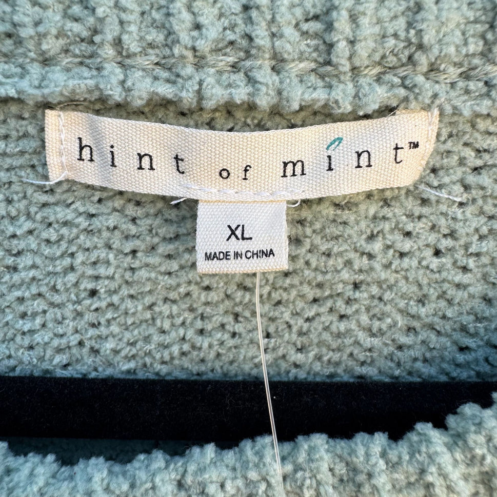 Hint Of Mint Womens Dried Sage Pullover Tie Sleeves Knit Tunic Sweater New XL