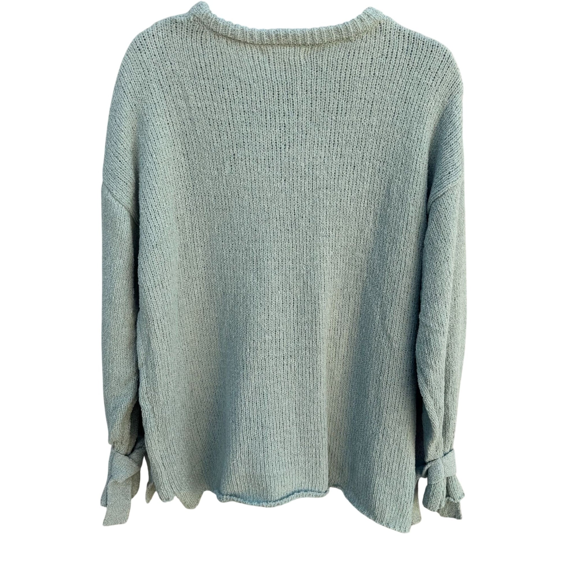 Hint Of Mint Womens Dried Sage Pullover Tie Sleeves Knit Tunic Sweater New XL