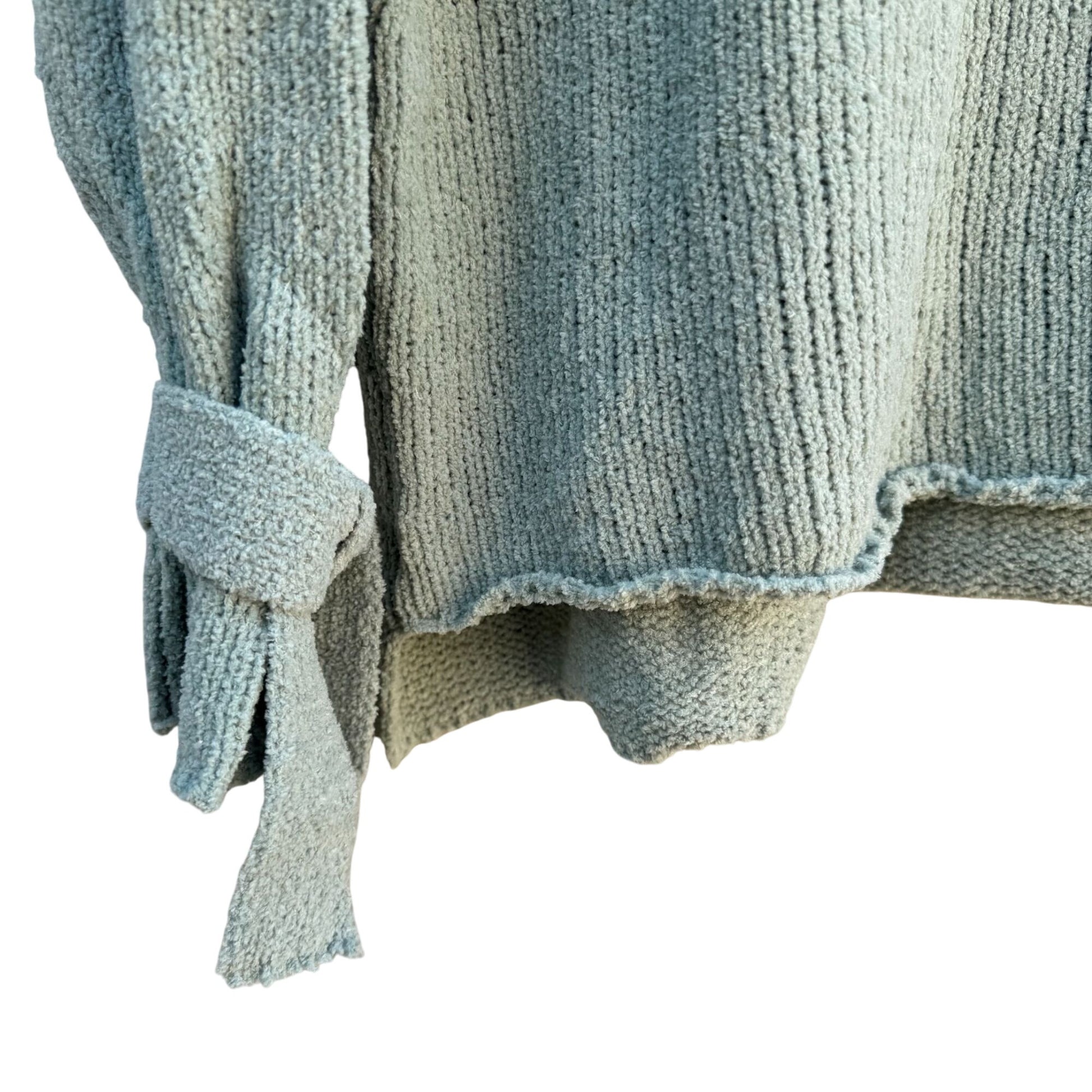 Hint Of Mint Womens Dried Sage Pullover Tie Sleeves Knit Tunic Sweater New XL