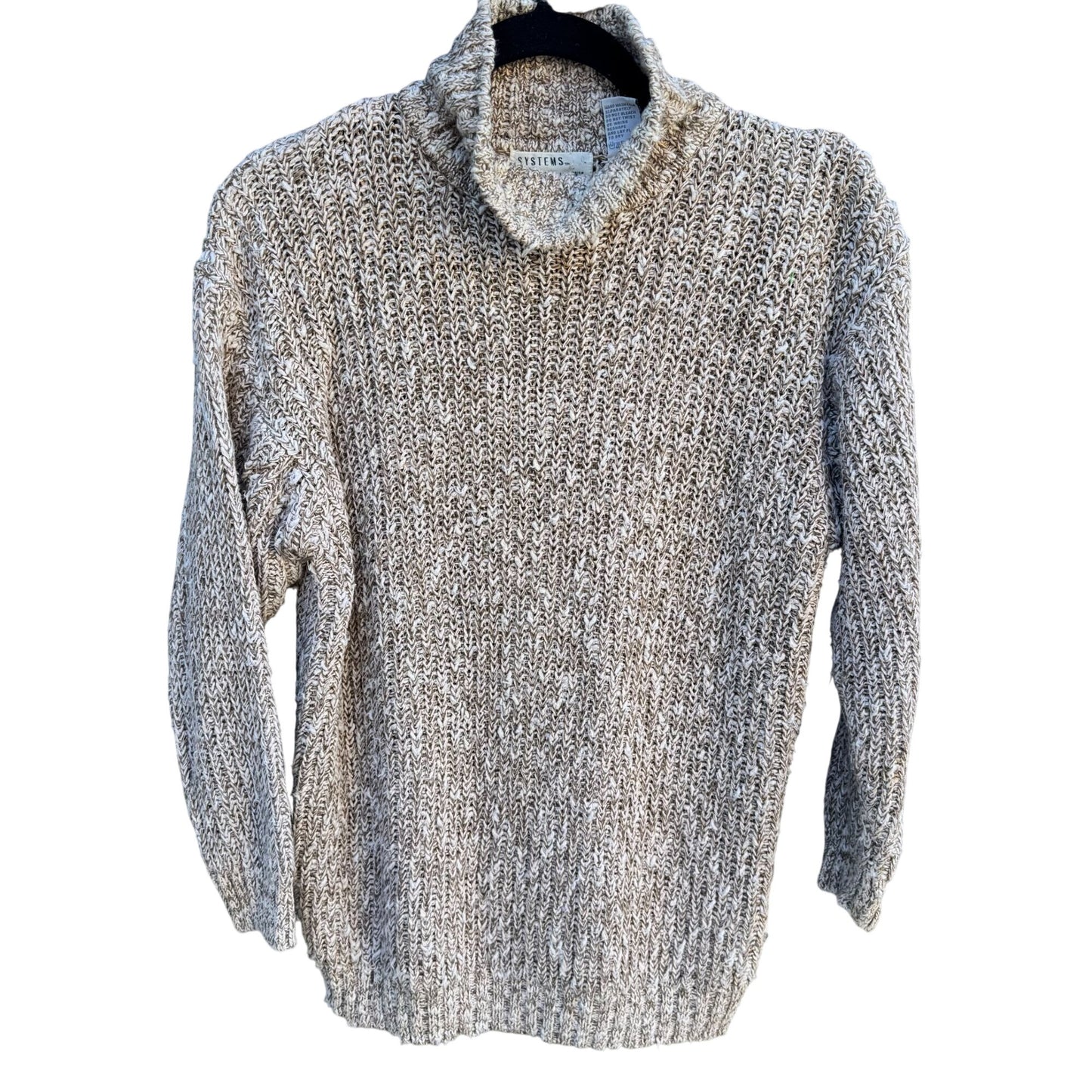 Systems By FWM Fenn Wright Manson Beige Chunky Knit Turtleneck Sweater Womens M