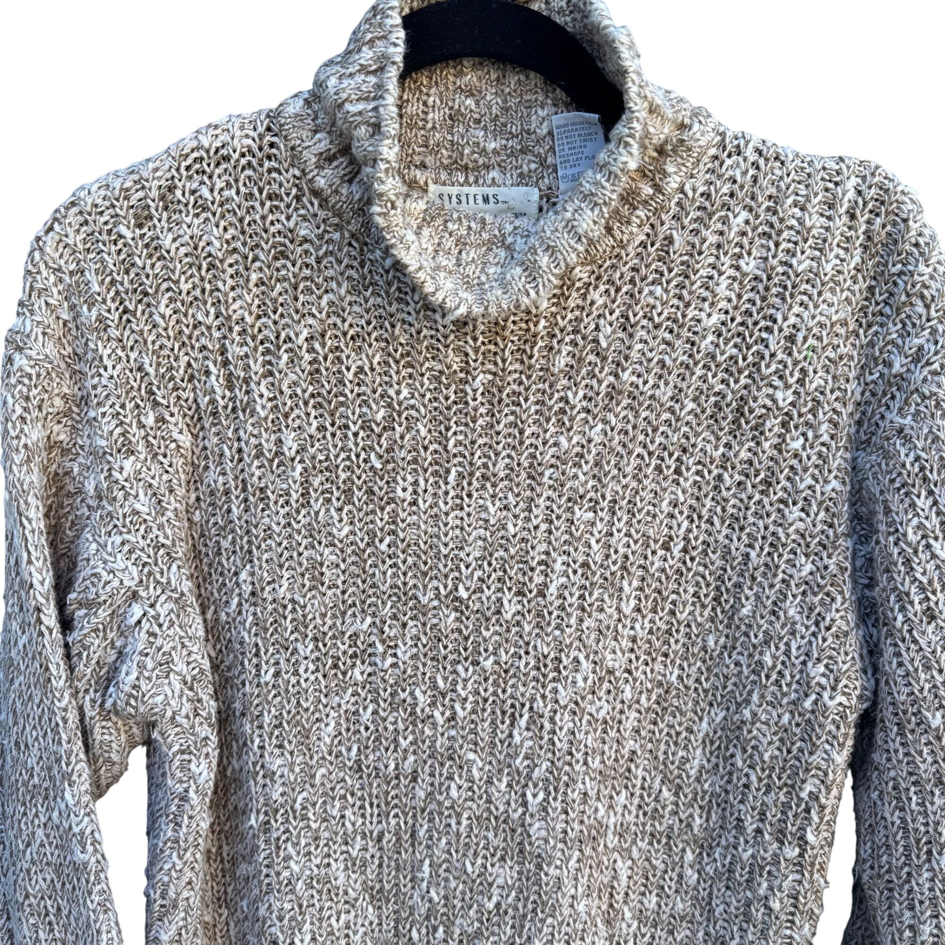 Systems By FWM Fenn Wright Manson Beige Chunky Knit Turtleneck Sweater Womens M