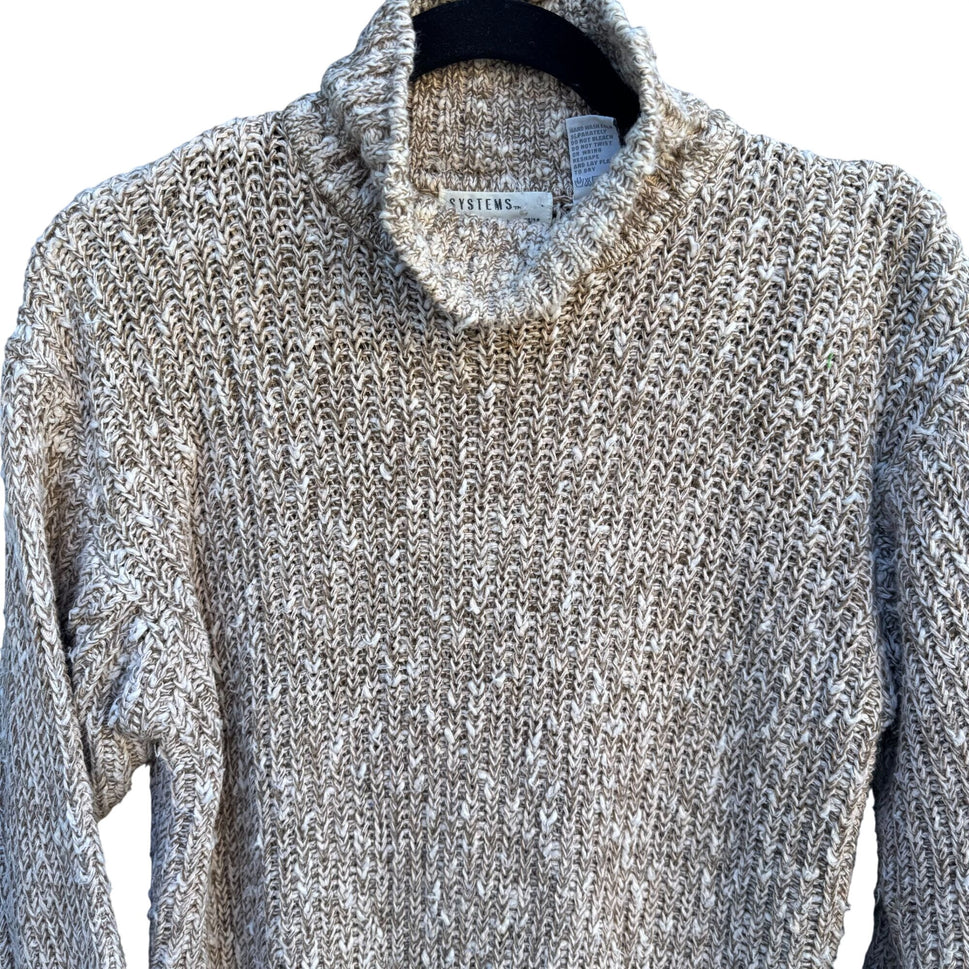 Systems By FWM Fenn Wright Manson Beige Chunky Knit Turtleneck Sweater Womens M