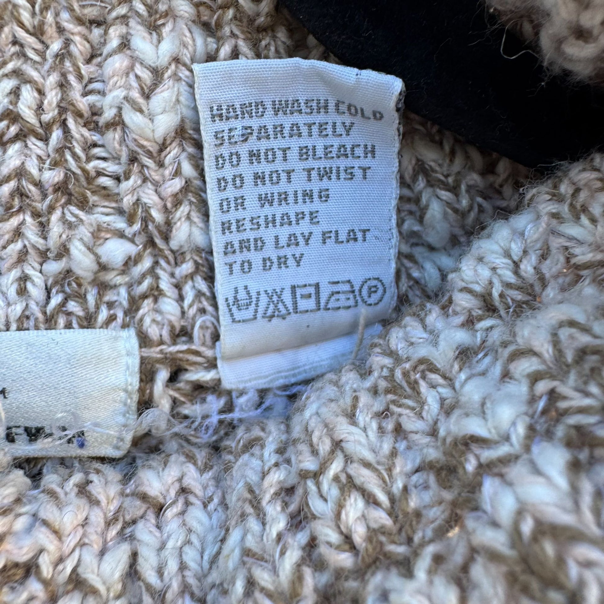 Systems By FWM Fenn Wright Manson Beige Chunky Knit Turtleneck Sweater Womens M