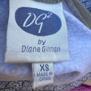 Switch Diane Gilman Womens XS Taupe Geometric Tile Print Boat Neck Button Shoulder Top 2 image