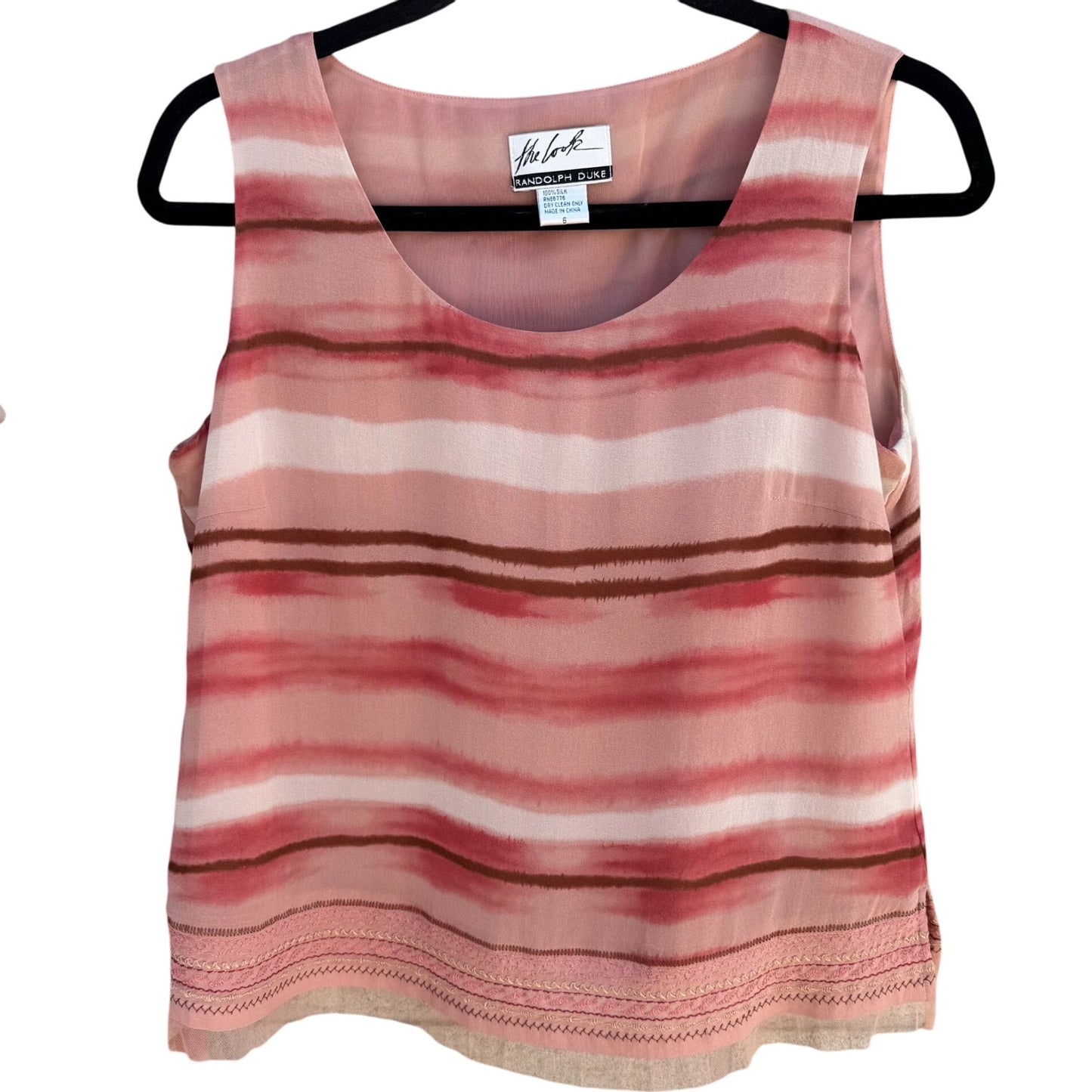 Randolph Duke The Look Sheer Silk Striped Button-Up Shirt & Sleeveless Top Set 6