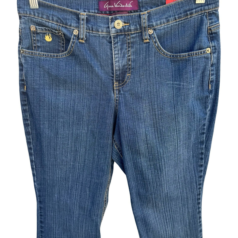 Gloria Vanderbilt Giselle Bootcut Jeans Womens 8 Short Blue Stretch Denim Swan