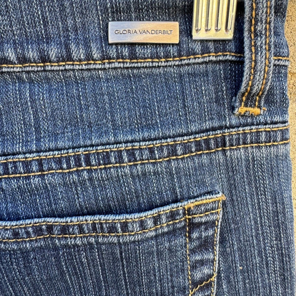 Gloria Vanderbilt Giselle Bootcut Jeans Womens 8 Short Blue Stretch Denim Swan