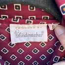 Switch Handmacher Vintage 80s Womens Burgundy Diamond Print 2 Piece Blouse Skirt Set 8 2 image