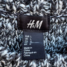 Switch HM Marled Wool Blend Chunky Knit Fisherman Monochrome Scandi Hygge Sweater Men L 2 image