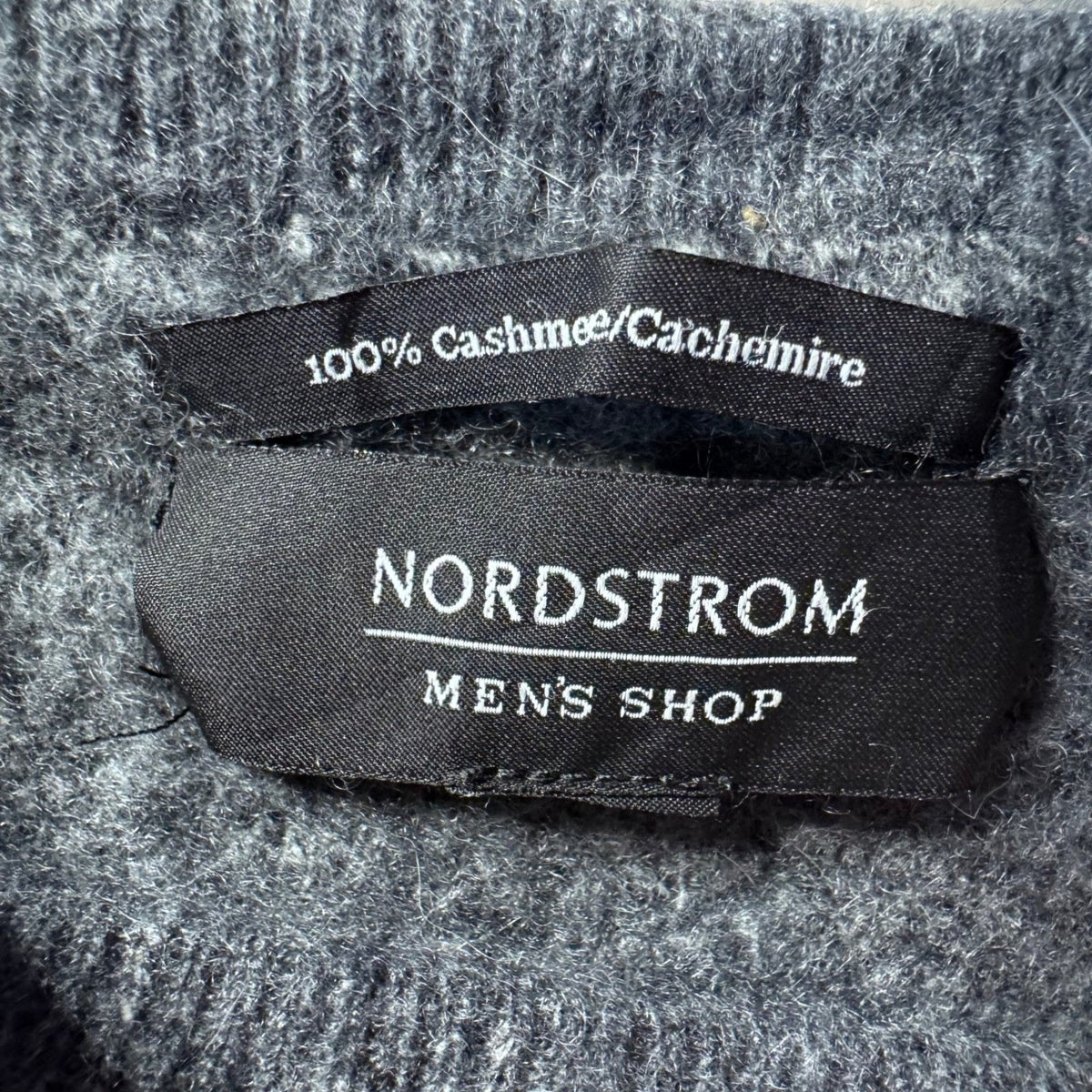 Nordstrom 100% Cashmere Minimalist Preppy Speckled Crewneck Sweater Mens Grey M