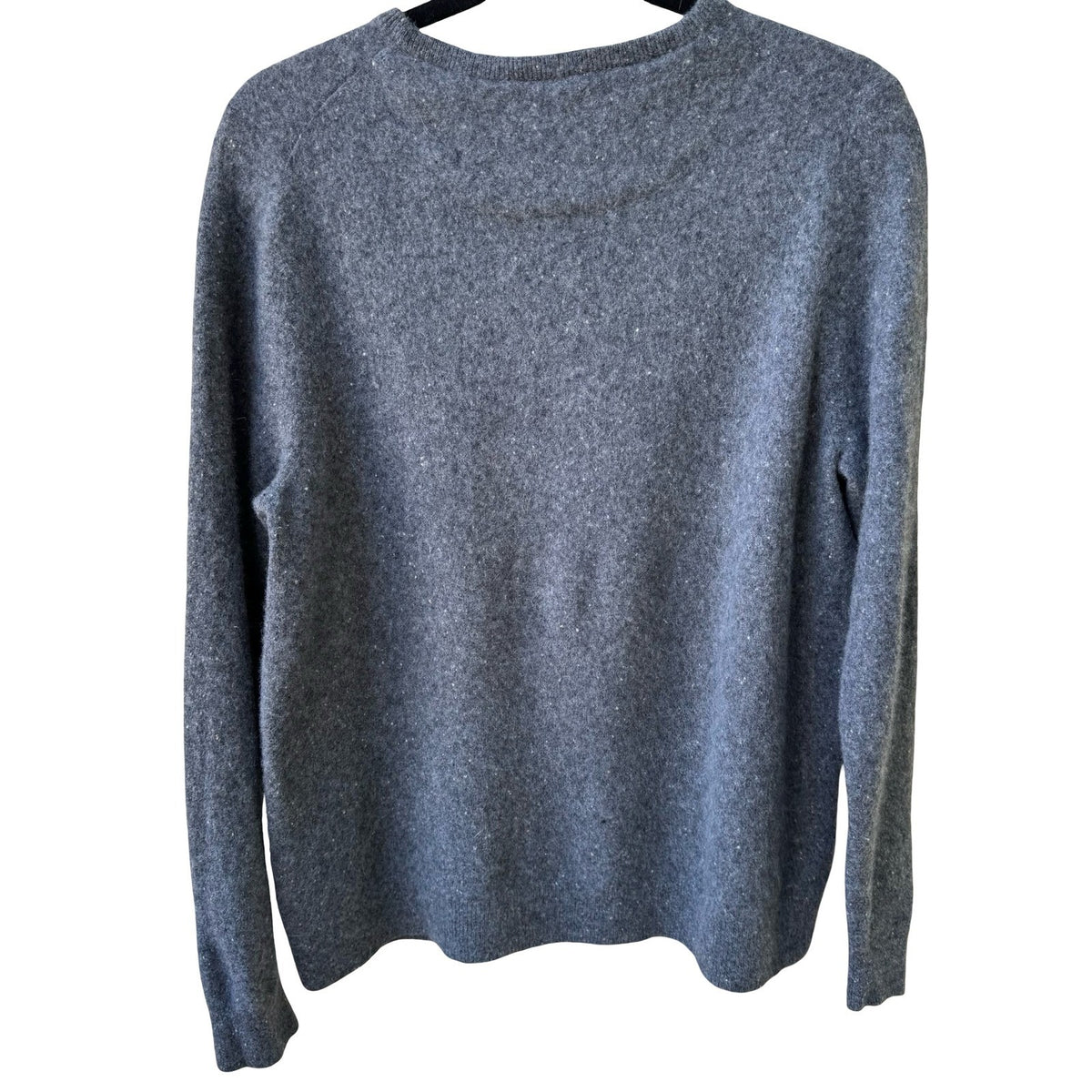 Nordstrom 100% Cashmere Minimalist Preppy Speckled Crewneck Sweater Mens Grey M