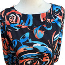 Switch Miuse Womens Vibrant Floral Print Midi Long Puff Sleeve Tunic Shirt Dress Large 2 image