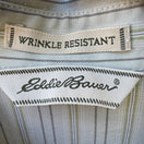 Switch Eddie Bauer Coastal Preppy Striped Wrinkle Resistant Cotton Shirt Sage Green M 2 image