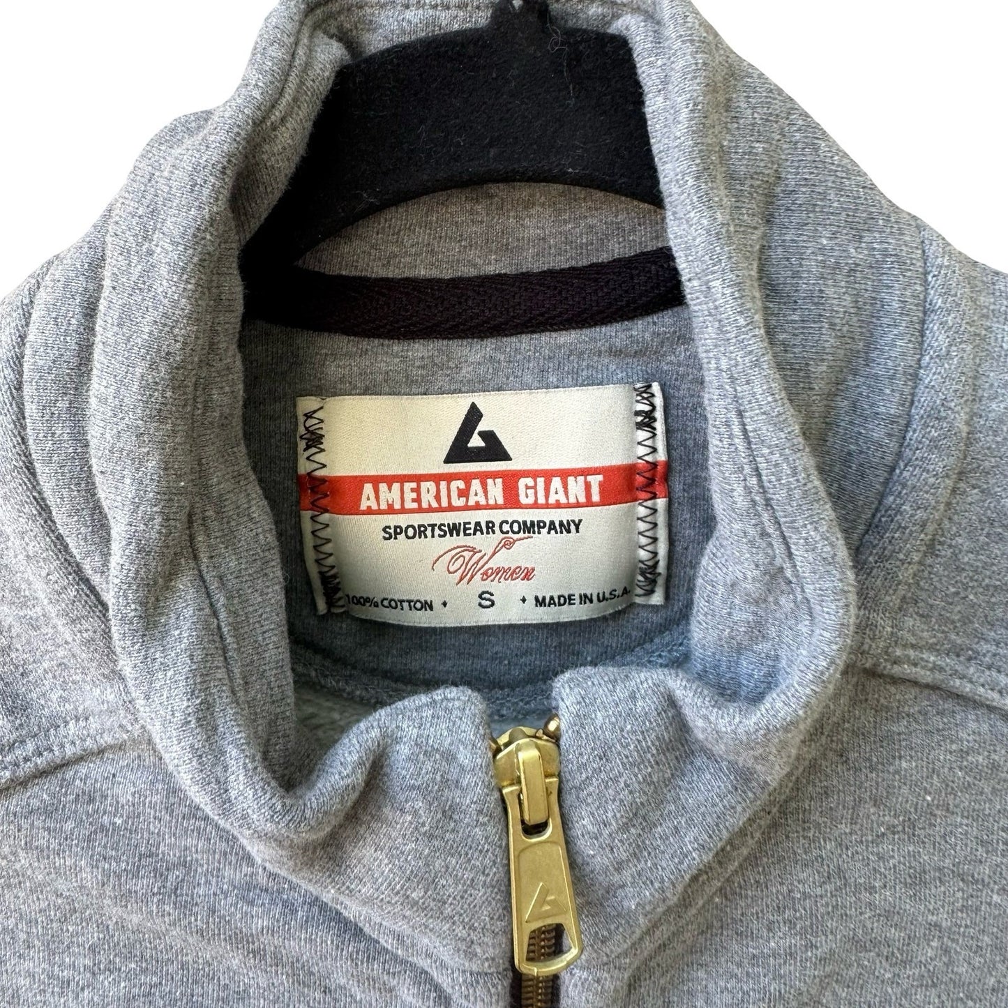 American Giant 100% Cotton Sustainable Gorpcore Full Zip Sweatshirt Grey S USA