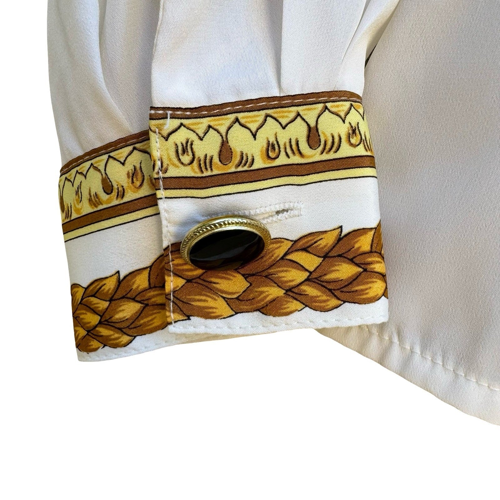Petite Sophisticate Vintage 90s Baroque Maximalist Scarf Chair Print Blouse 8