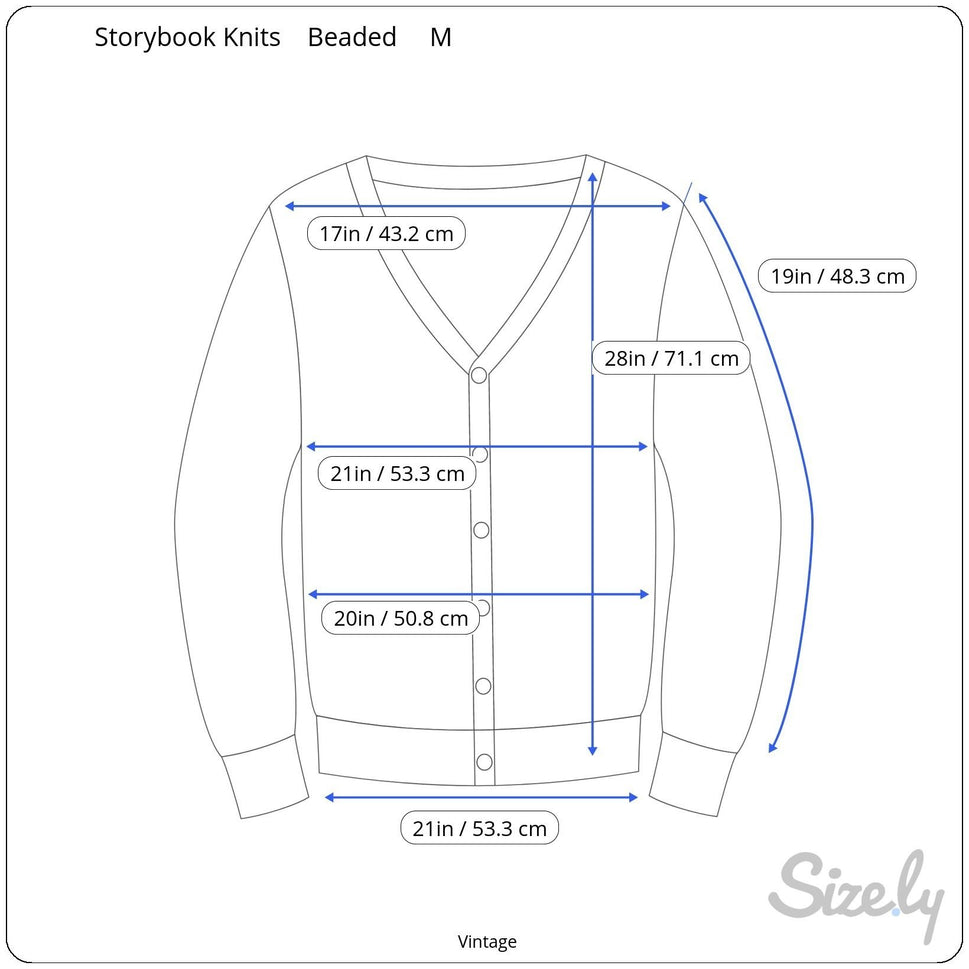 Storybook Knits Vintage Beaded Butterfly Floral Knit Cottage Cardigan Sweater M