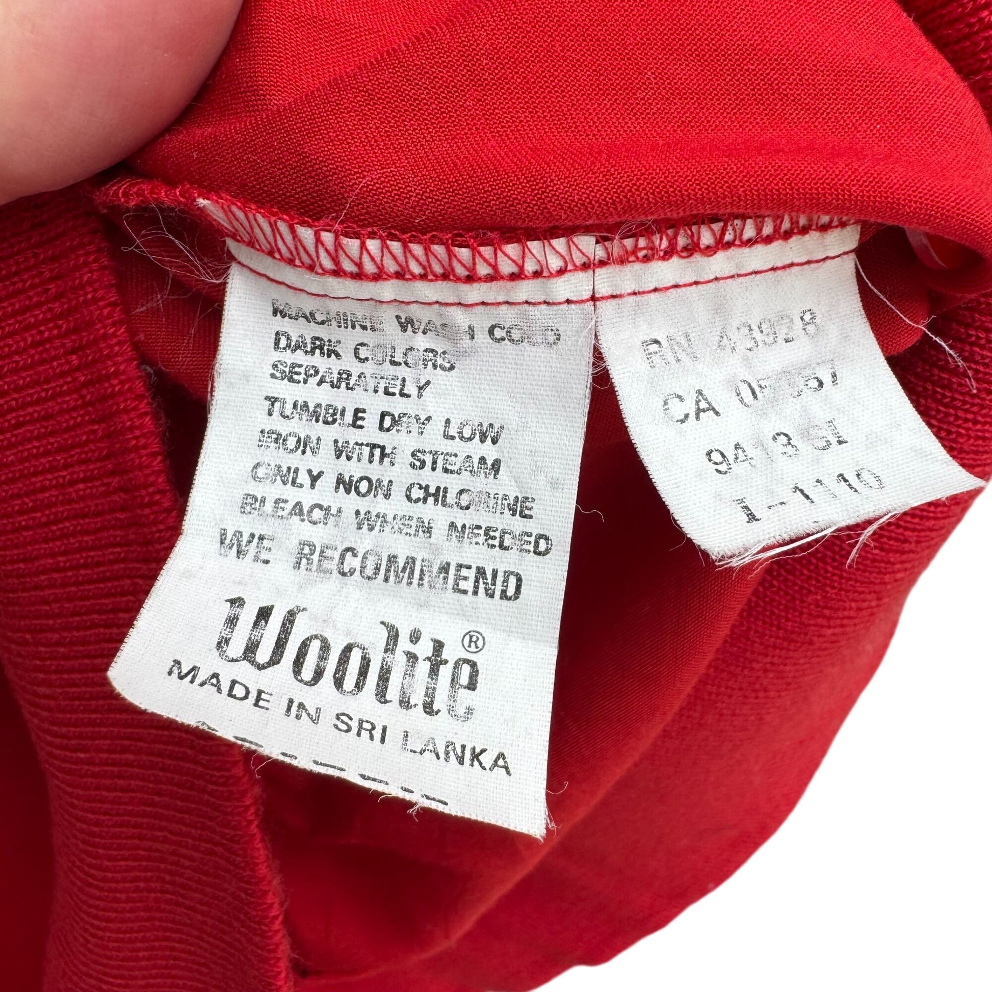 Anne Klein Vintage Womens Red Short Sleeve Band Waist Pullover Shirt Blouse 16