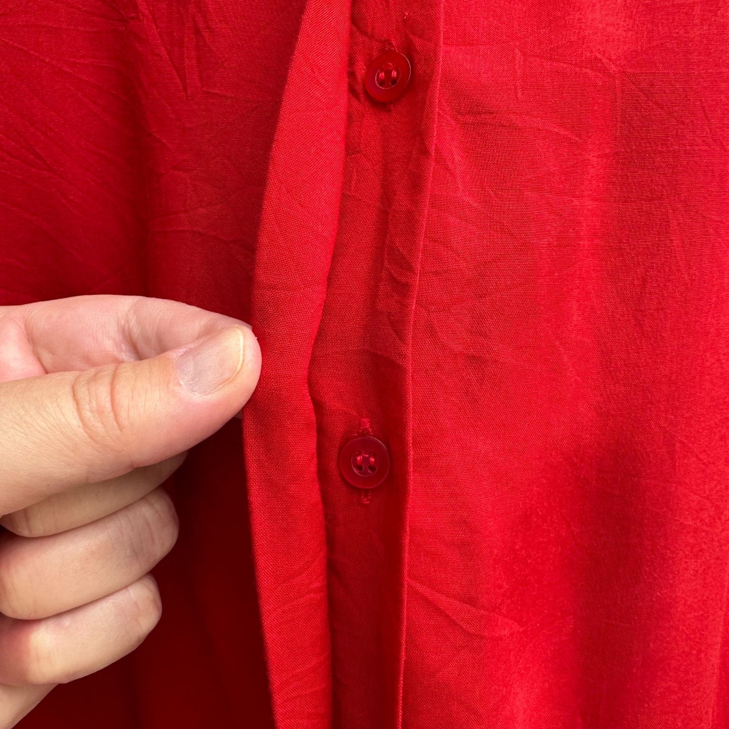 Anne Klein Vintage Womens Red Short Sleeve Band Waist Pullover Shirt Blouse 16