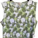 Switch Susan Lawrence Womens Mod Sleeveless Green White Circle Pattern Jersey Shirt Top L 2 image