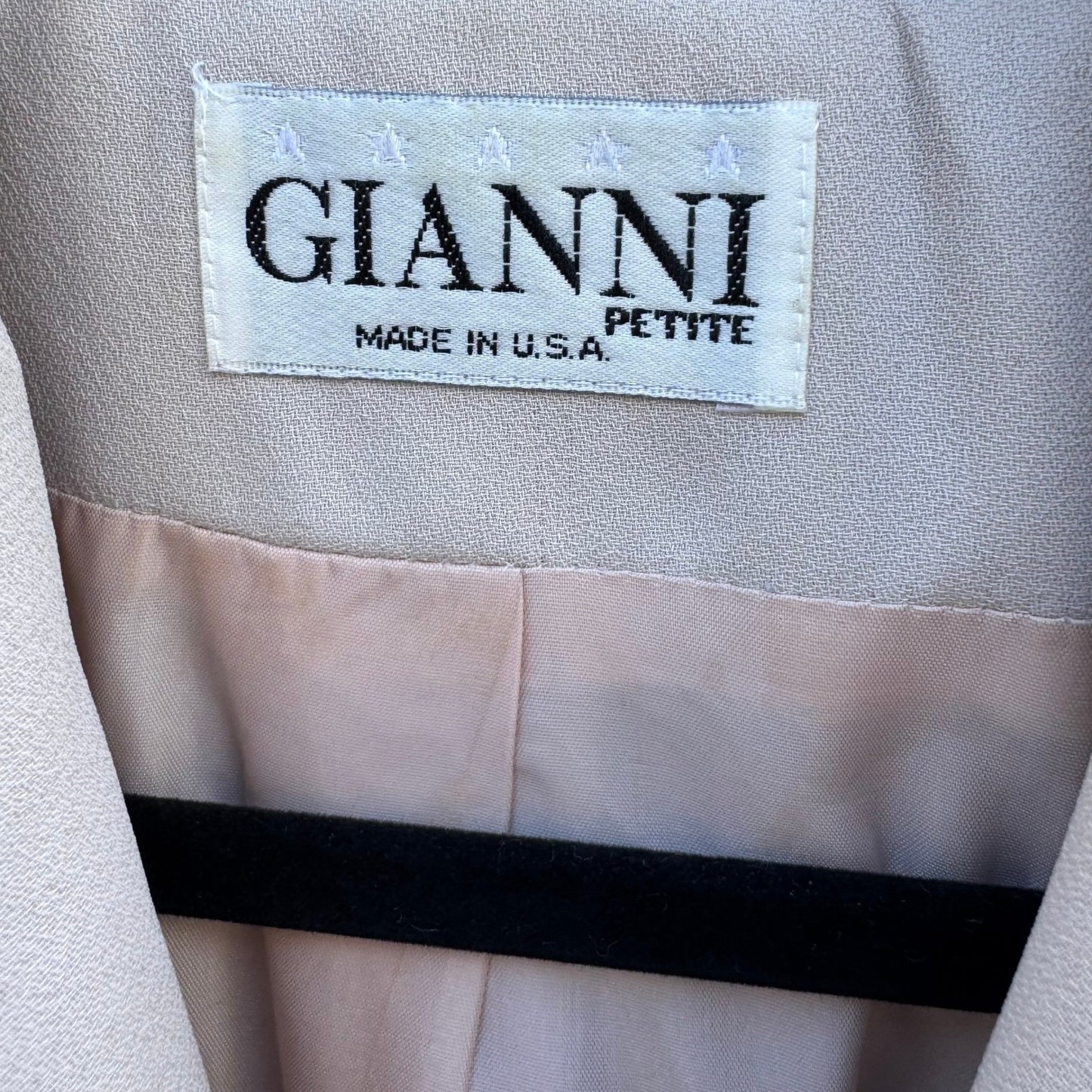 Gianni Vintage Womens 6 Cream Suit Set Blazer Pencil Skirt Office Professional