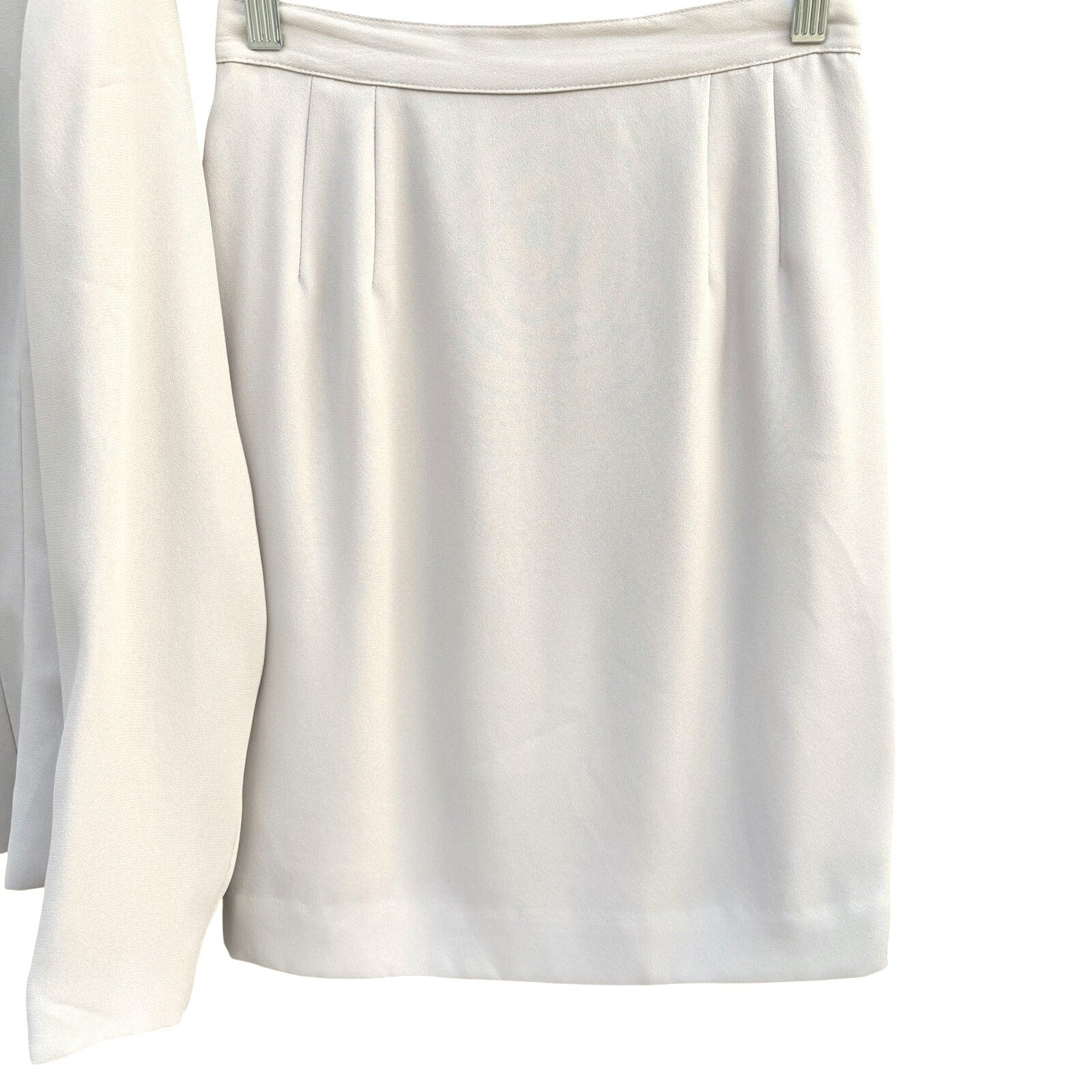 Gianni Vintage Womens 6 Cream Suit Set Blazer Pencil Skirt Office Professional