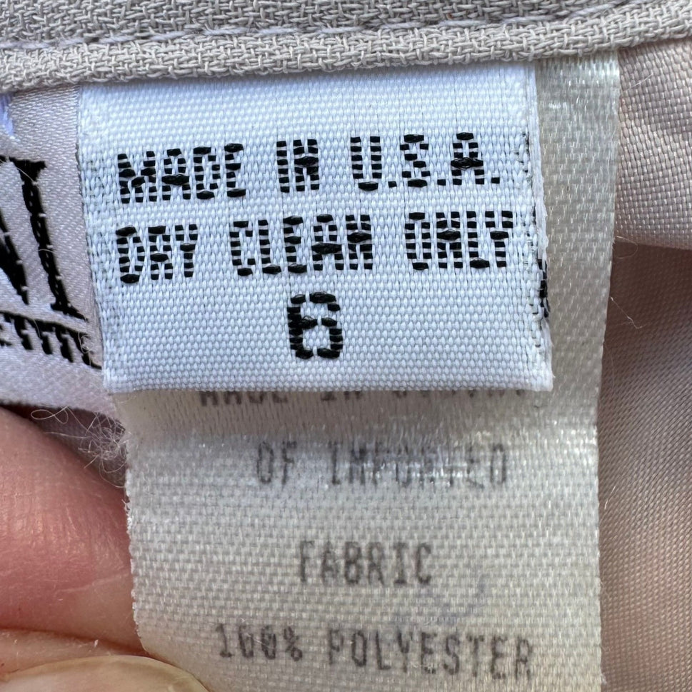 Gianni Vintage Womens 6 Cream Suit Set Blazer Pencil Skirt Office Professional