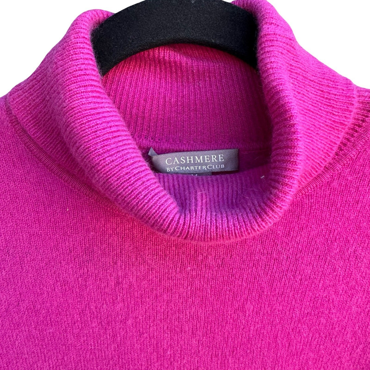 Charter Club 2 Ply Cashmere Quiet Luxury Preppy Cozy Turtleneck Sweater Pink M