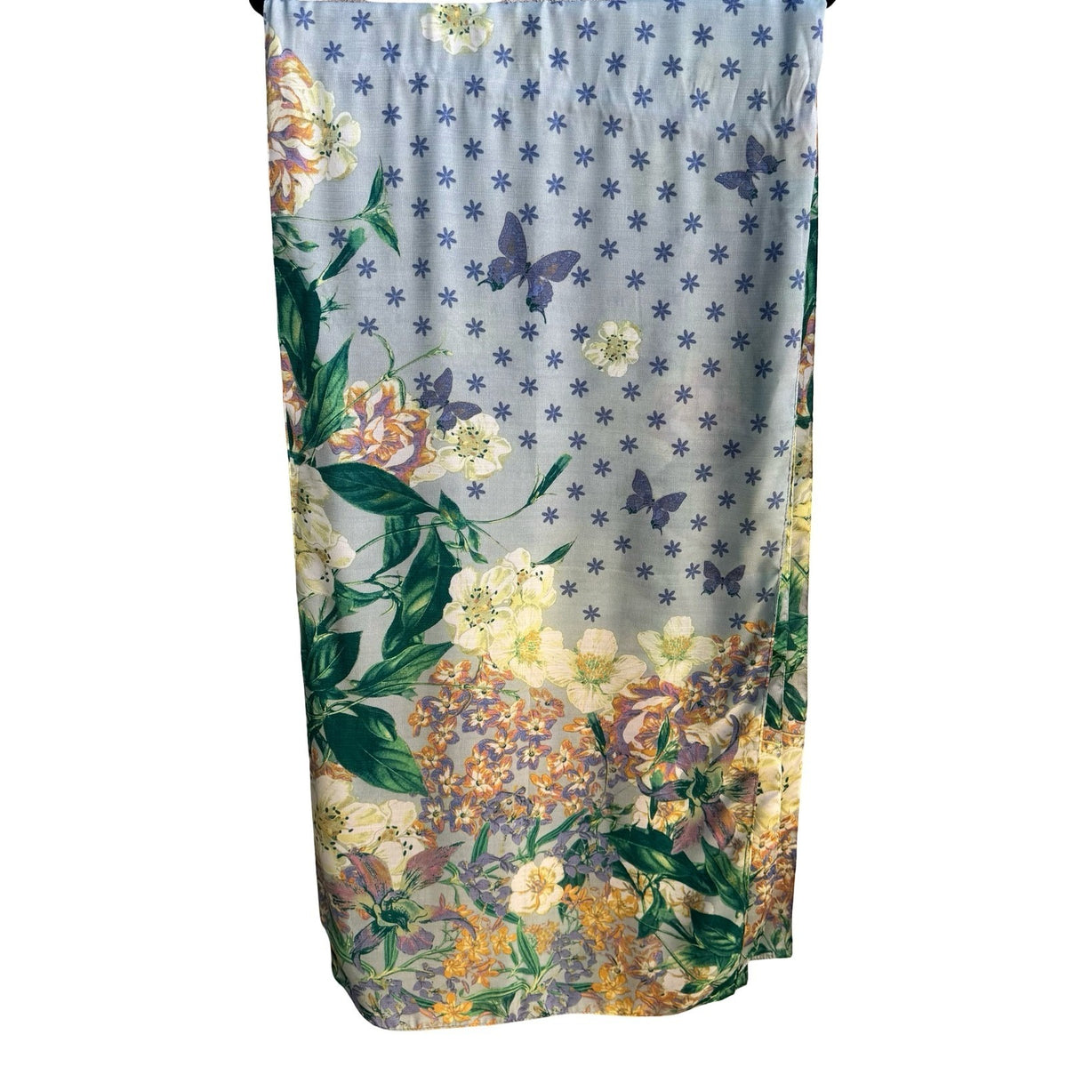 Vince Camuto Cottagecore Garden Floral Pastel Butterfly Scarf Wrap Shawl NWT