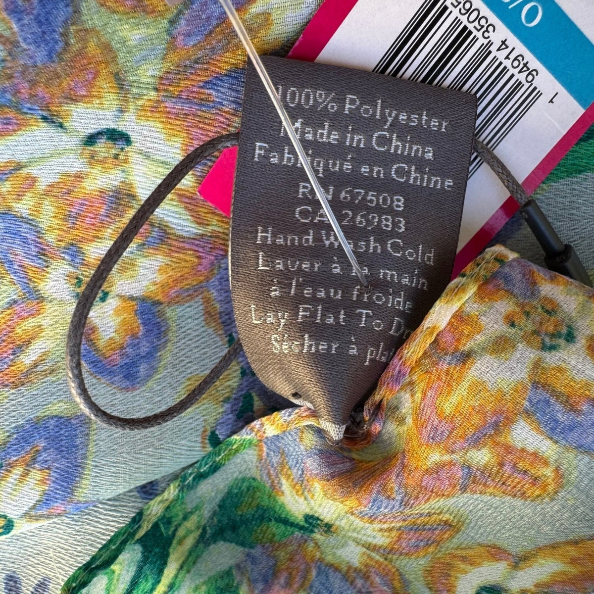 Vince Camuto Cottagecore Garden Floral Pastel Butterfly Scarf Wrap Shawl NWT