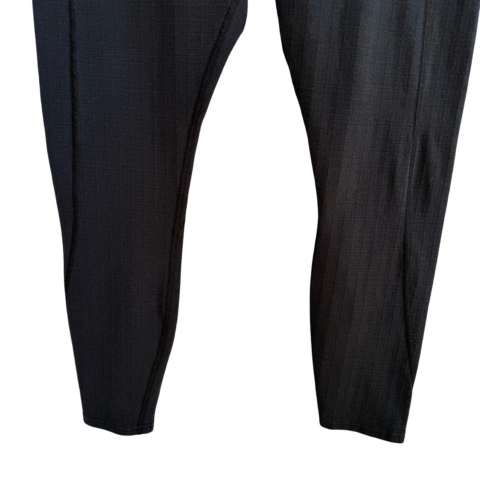 Pact Organic Cotton Herringbone Leggings Side Pockets Sustainable Black Womens M