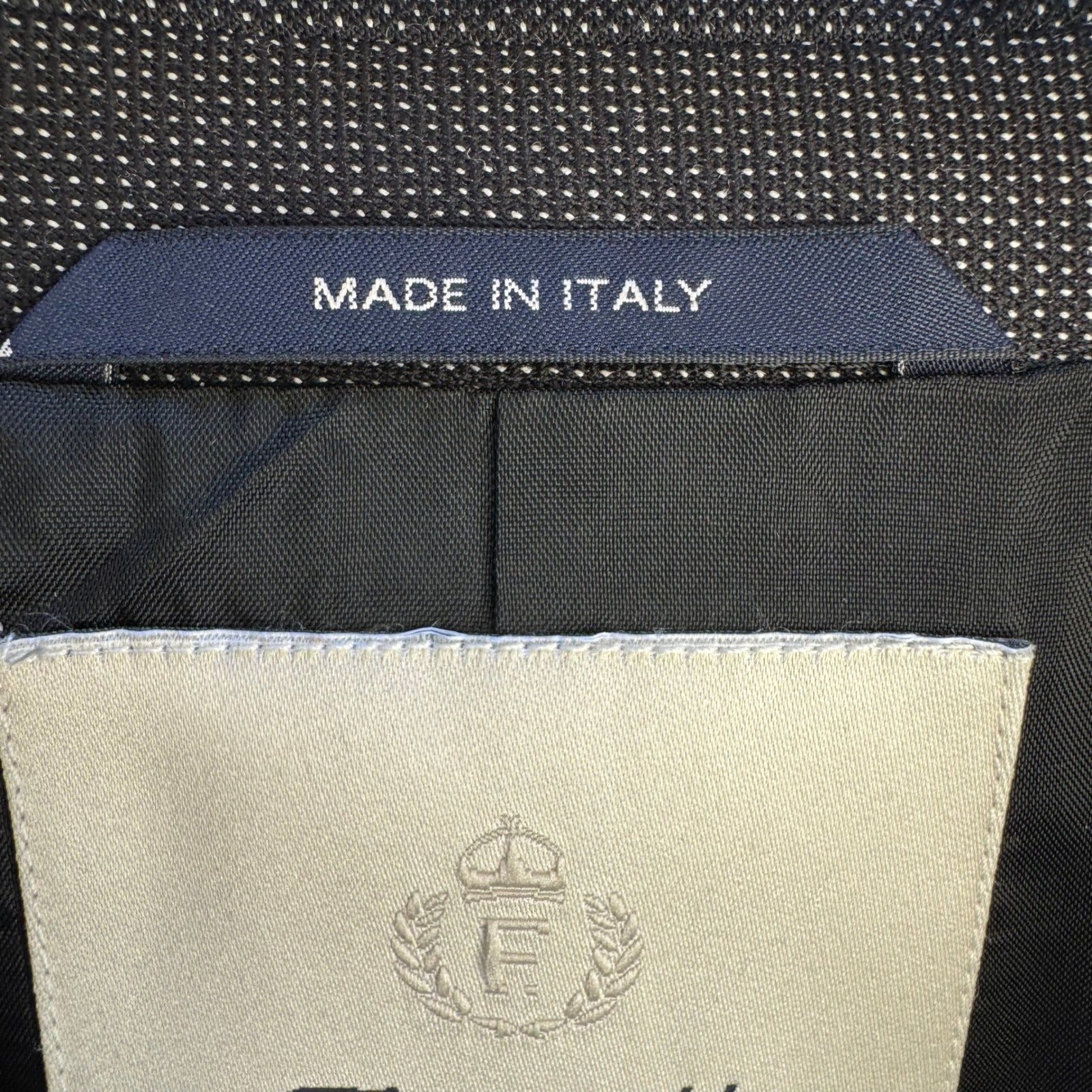 Faconnable Old Money Italian Minimalist Blazer Jacket Quiet Luxury Grey Womens 8