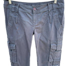 Switch Halogen Womens Gray Low Rise Strap Details Button Closure Cargo Capri Pants - 8 3 image