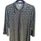 Switch Max Studio Mod Geometric Chain Print 3/4 Sleeve Jersey Knit Shirt Dress Black XL 3 image
