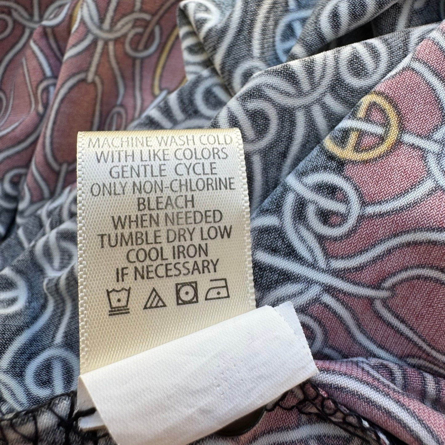 Max Studio Mod Geometric Chain Print 3/4 Sleeve Jersey Knit Shirt Dress Black XL