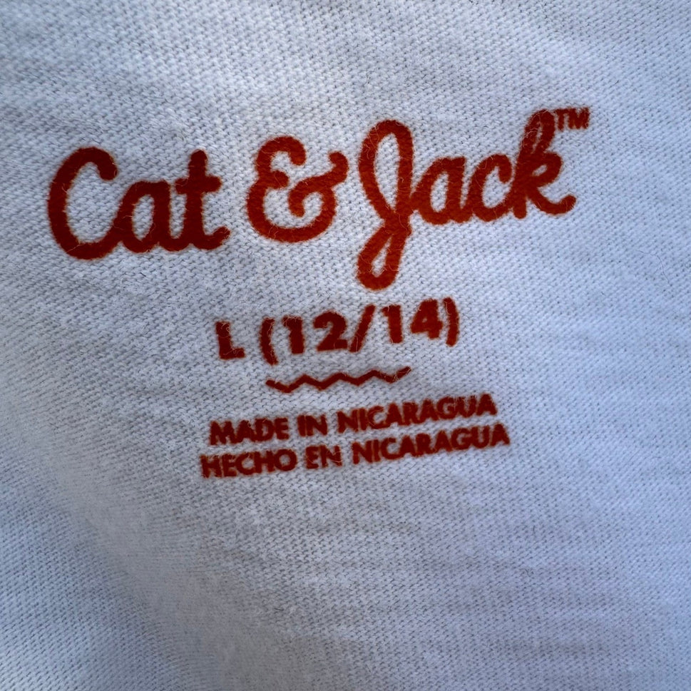 Cat & Jack Shark Braces Graphic Shirt Nautical Kidcore Quirky Kids L Womens S