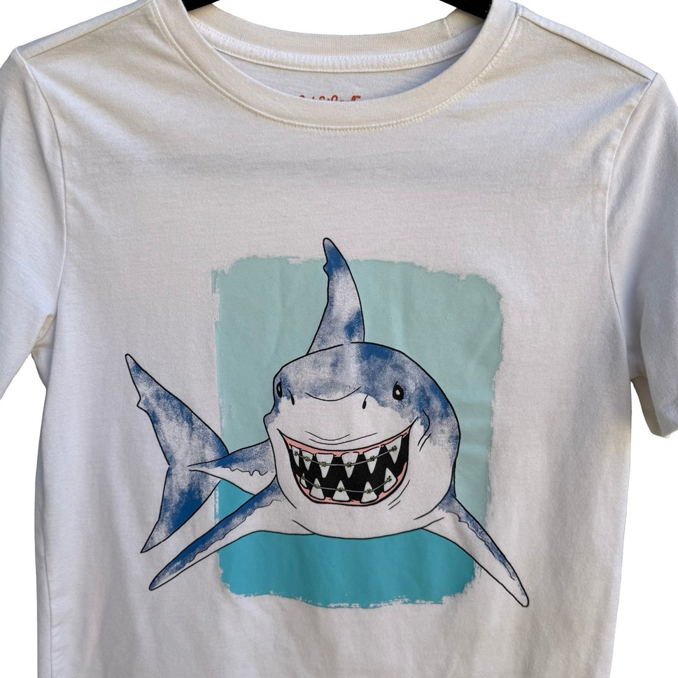Cat & Jack Shark Braces Graphic Shirt Nautical Kidcore Quirky Kids L Womens S