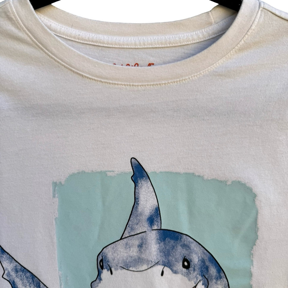 Cat & Jack Shark Braces Graphic Shirt Nautical Kidcore Quirky Kids L Womens S